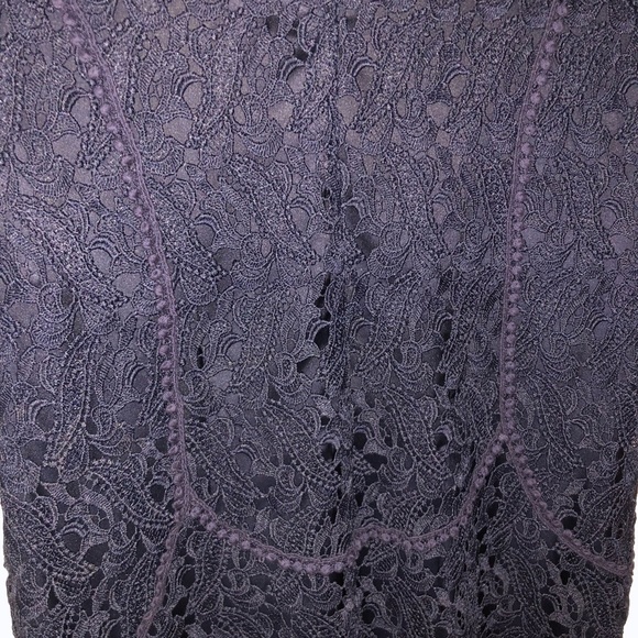 Zara Navy Blue Lace Evening Dress - Picture 3 of 3